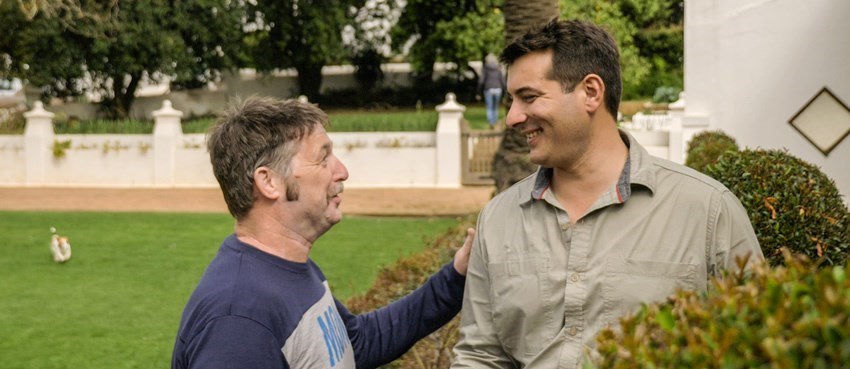 New Zealand winemaker Ben Glover and Thys Louw